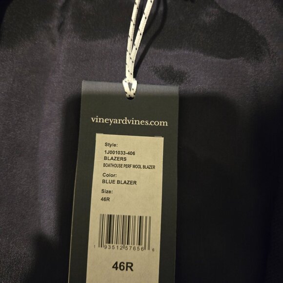 NWT Vineyard Vines Boathouse Performance Wool Blazer Jacket Blue 46R - Picture 4 of 5